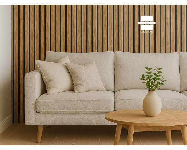 PANNEAU MURAL ACOUSTIQUE TASSOFLEX EFFET TASSEAU CHÊNE NATUREL TF140