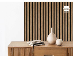 PANNEAU MURAL LAMES EFFET 3 TASSEAUX OAK CRAFT TECK - SOB4877