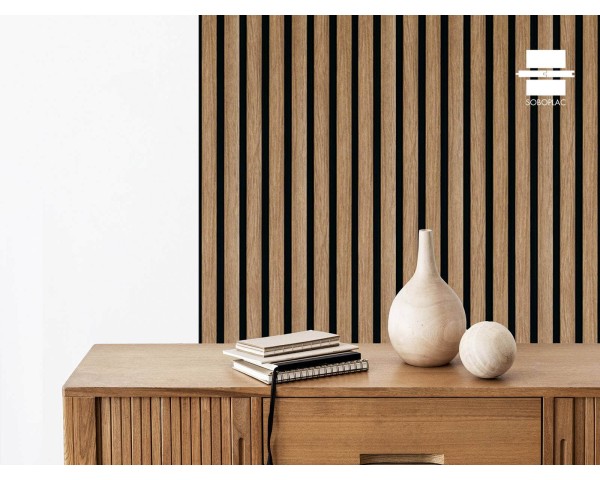 PANNEAU MURAL LAMES EFFET 3 TASSEAUX OAK CRAFT TECK - SOB4877