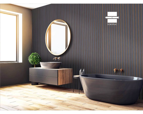 PANNEAU MURAL EFFET TEXTILE PANELIO VERNE GRAPHITE