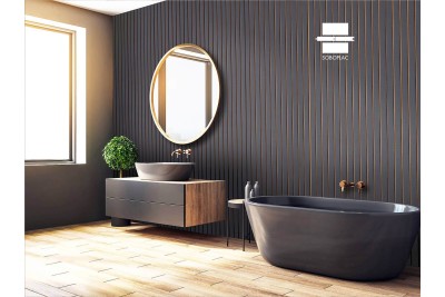 PANNEAU MURAL EFFET TEXTILE PANELIO VERNE GRAPHITE