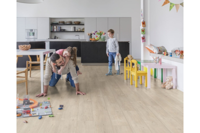 Chêne aspect raboté beige - 1380  mm x  190 mm - Ep. 8mm