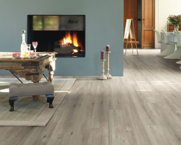 Chêne aspect vieilli gris brun - 1380  mm x  190 mm - Ep. 8mm