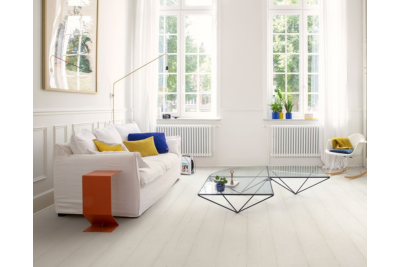 Chêne peint blanc -  1380 mm x  212 mm - Ep. 9 mm