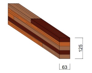 Carrelet Acajou 63 x 125 mm