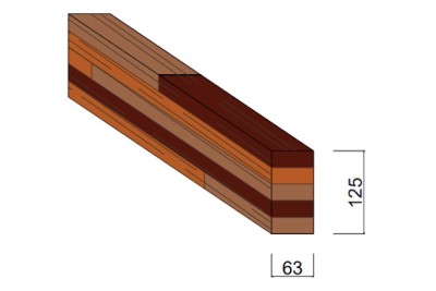 Carrelet Acajou 63 x 125 mm