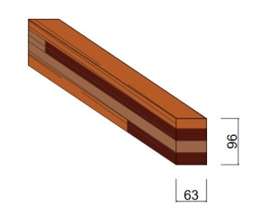 Carrelet Acajou 63 x 96 mm