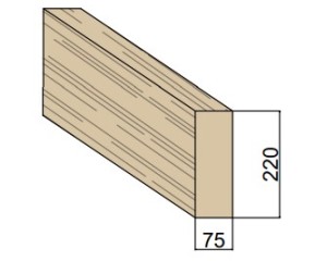 Madrier en bois massif 75 x 220 mm