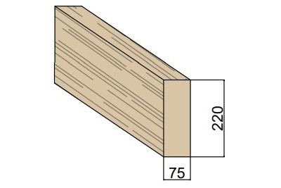 Madrier en bois massif 75 x 220 mm