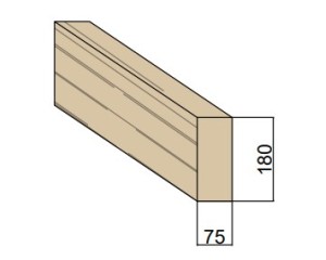 Panne en bois massif 75 x 180 mm