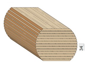 Bois en plot - Bille de Chêne 34 mm
