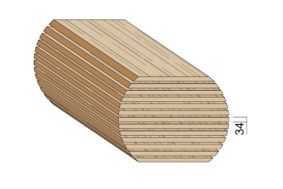 Bois en plot - Bille de Chêne 34 mm