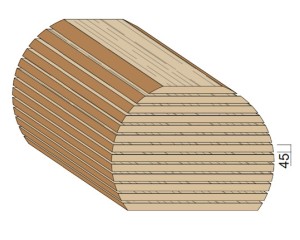 Bois en plot - Bille de Chêne 45 mm