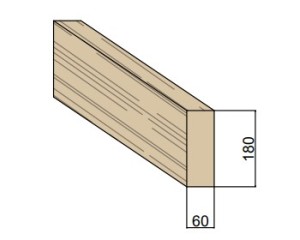 Panne en bois massif 60 x 180 mm