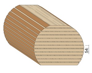 Bois en plot - Bille de Chêne 54 mm