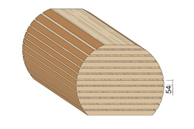 Bois en plot - Bille de Chêne 54 mm