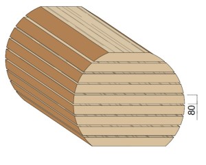Bois en plot - Bille de Chêne 80 mm