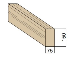 Bastaing en bois massif 75 x 150 mm