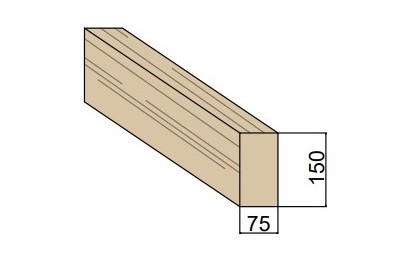 Bastaing en bois massif 75 x 150 mm