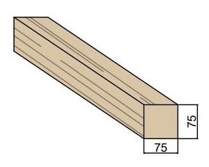 Chevron en bois massif 75 x 75 mm
