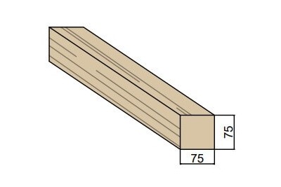 Chevron en bois massif 75 x 75 mm
