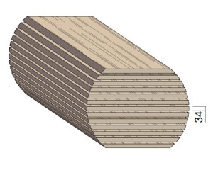 Bois en plot - Bille de Frêne 34 mm