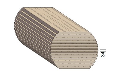 Bois en plot - Bille de Frêne 34 mm Bois en plot - Bille de Frêne 34 mm