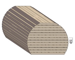 Bois en plot - Bille de Frêne 45 mm