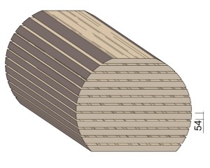 Bois en plot - Bille de Frêne 54 mm