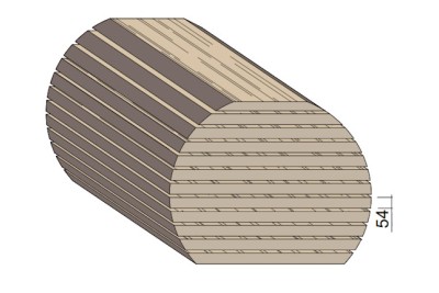 Bois en plot - Bille de Frêne 54 mm
