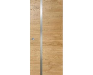 Porte Coulissante Rozière Signature Inox - Chêne Naturel Brossé