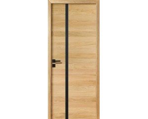 PORTE ROZIERE - SIGNATURE ASPECT CUIR NOIR - CHÊNE SÉLECTIONNE DE CARACTÈRE NATUREL BROSSE