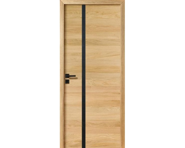 PORTE ROZIERE - SIGNATURE ASPECT CUIR NOIR - CHÊNE SÉLECTIONNE DE CARACTÈRE NATUREL BROSSE