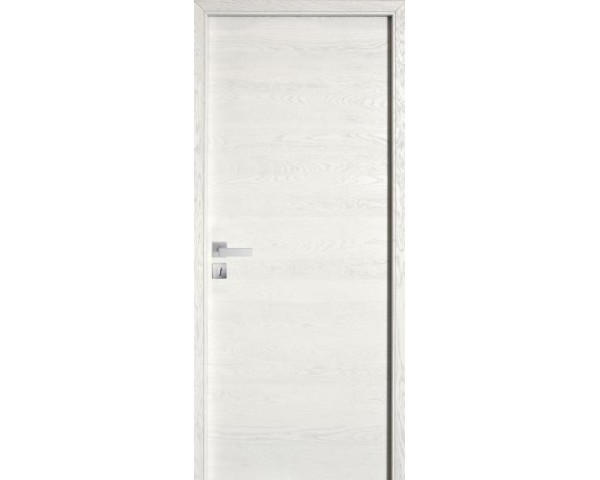 Porte Rozière Epure modulo - chêne dosse brossé - blanc satin couleur unie