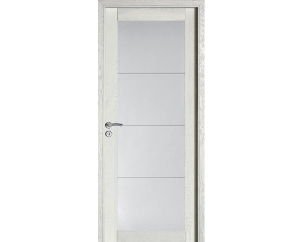 Porte Rozière Bora modulo - chêne dosse brossé - blanc satin couleur unie