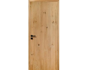 Porte Rozière - Epure verticale chêne rustique - Naturel brossé