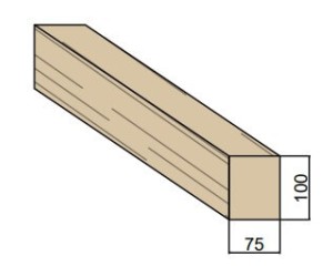 Chevron en bois massif 75 x 100 mm