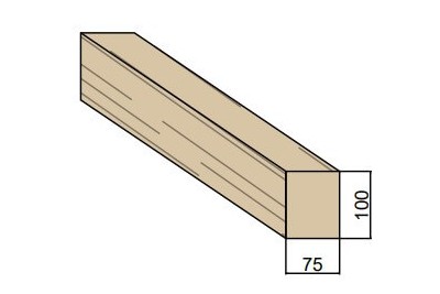 Chevron en bois massif 75 x 100 mm