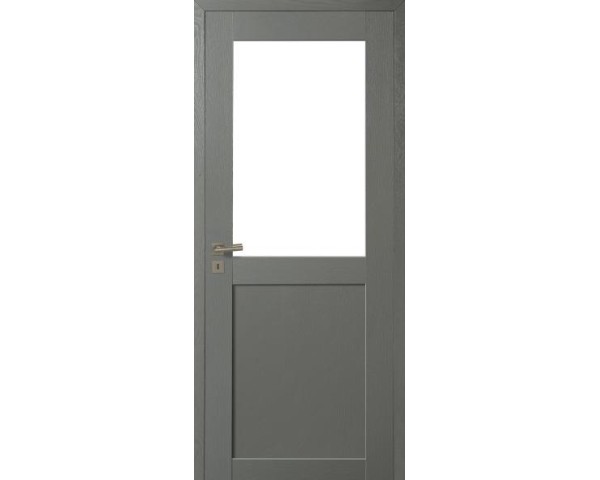 Porte Rozière Factory - chêne rustique - gris souris RAL 7005