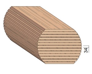 Bois en plot - Bille de Hêtre 34 mm