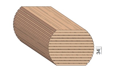 Bois en plot - Bille de Hêtre 34 mm Bois en plot - Bille de Hêtre 34 mm