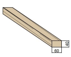 Liteau en bois massif 60 x 40 mm
