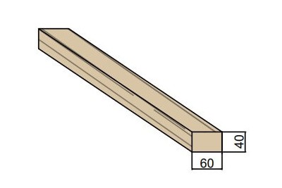 Liteau en bois massif 60 x 40 mm