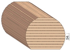 Bois en plot - Bille de Hêtre 54 mm