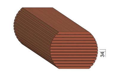 Bois en plot - Bille de Exotique 34 mm Bois en plot - Bille de Exotique 34 mm