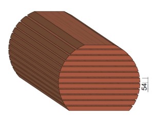 Bois en plot - Bille de Exotique 54 mm