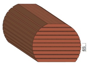 Bois en plot - Bille de Exotique 65 mm
