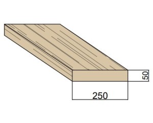 Plateau Maçon en bois massif 250 x 50 mm