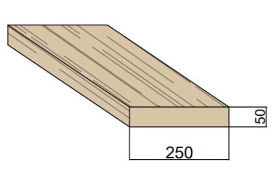 Plateau Maçon en bois massif 250 x 50 mm