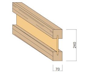 Poutre en Ɪ SWELITE - Agglo P5 - 70 x 240 mm